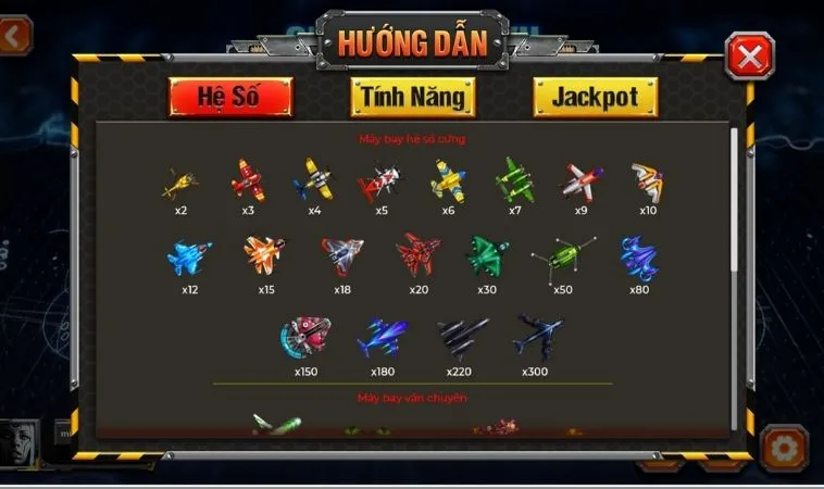 Làm Chủ Cách Chơi Bắn Cá Đại Chiến B52 Tại 9Club Siêu Dễ 2 Các thể loại máy bay trong game Bắn Cá Đại Chiến B52 Tại 9Club