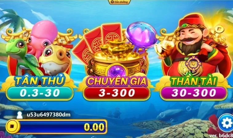 Các phòng chơi trong game Bắn Cá Thần Tài Tại 9Club