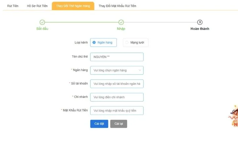 Rút Tiền 9Club Siêu Tốc Trong 3 Phút An Toàn Tuyệt Đối 2 Giao diện rút tiền 9Club