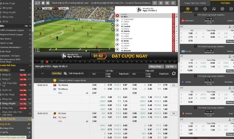 Khám Phá Cá Cược Thể Thao Ảo 9Club Thắng Lớn Mỗi Phút 2 Giao diện cá cược thể thao ảo 9Club